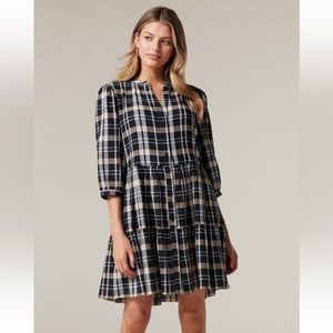 EverNew Australia winter check dress size 8 NWT